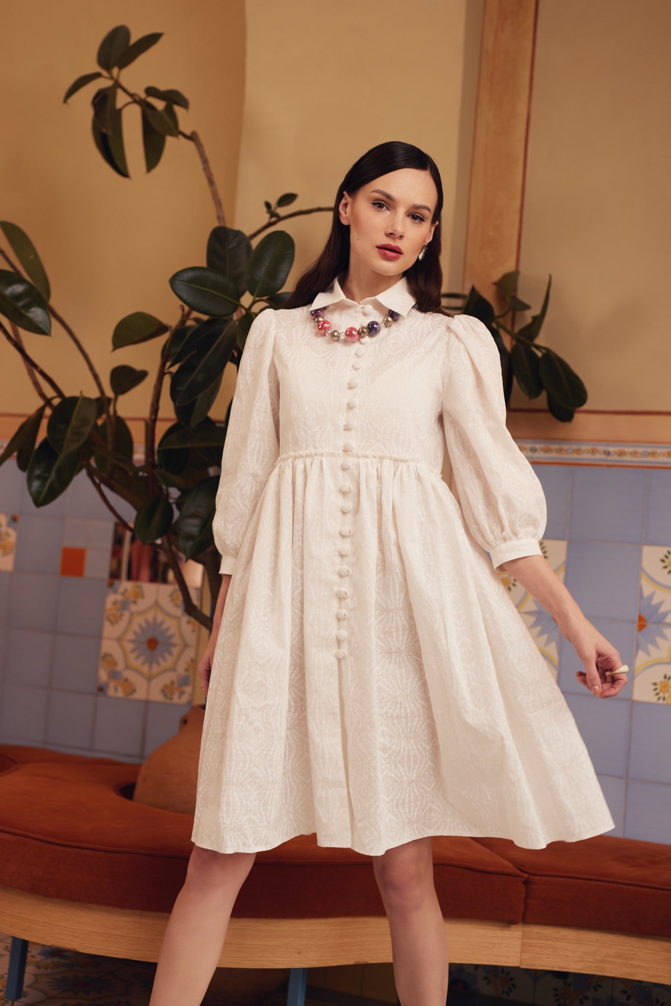 White Linen Dress | Mosber White Linen Dress | Mosber