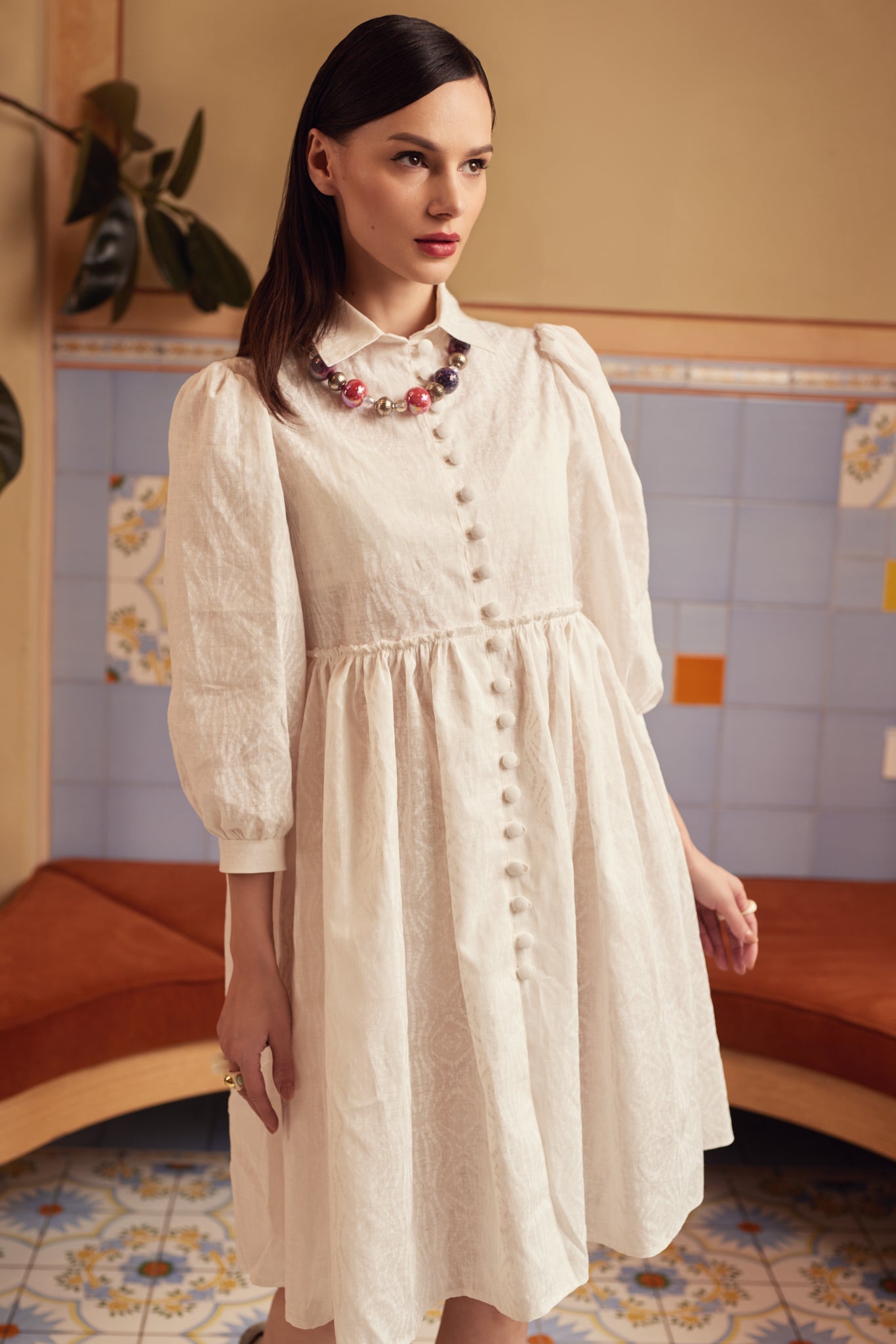 White Linen Dress